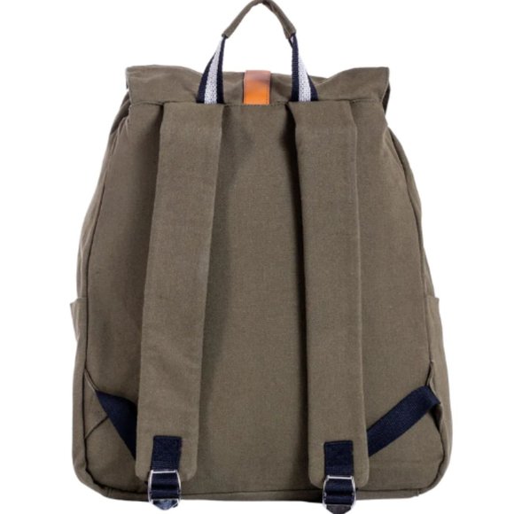 Renwick Rucksack Khaki GREEN 24 Liter canvas laptop sleeve 14"-15.9" Backpack - Picture 5 of 5